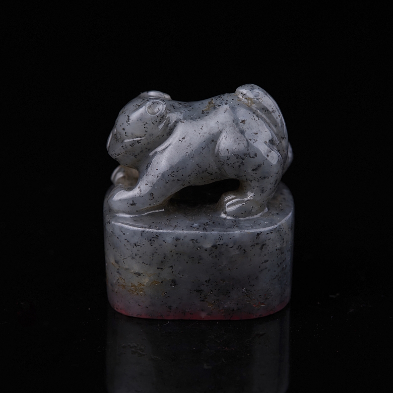 Sello de jade gris de Hetian