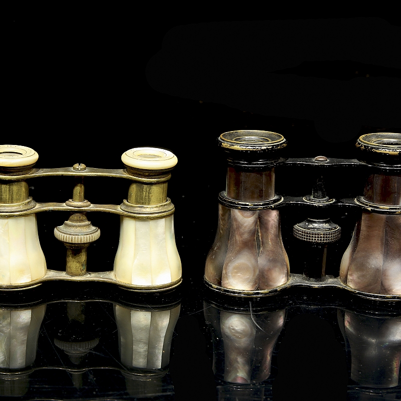Conjunto de antíguos binoculares de teatro, s.XIX-XX
