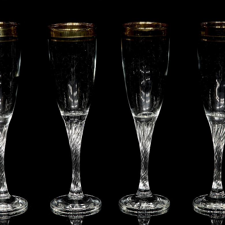 Juego de seis copas de cava, s.XX