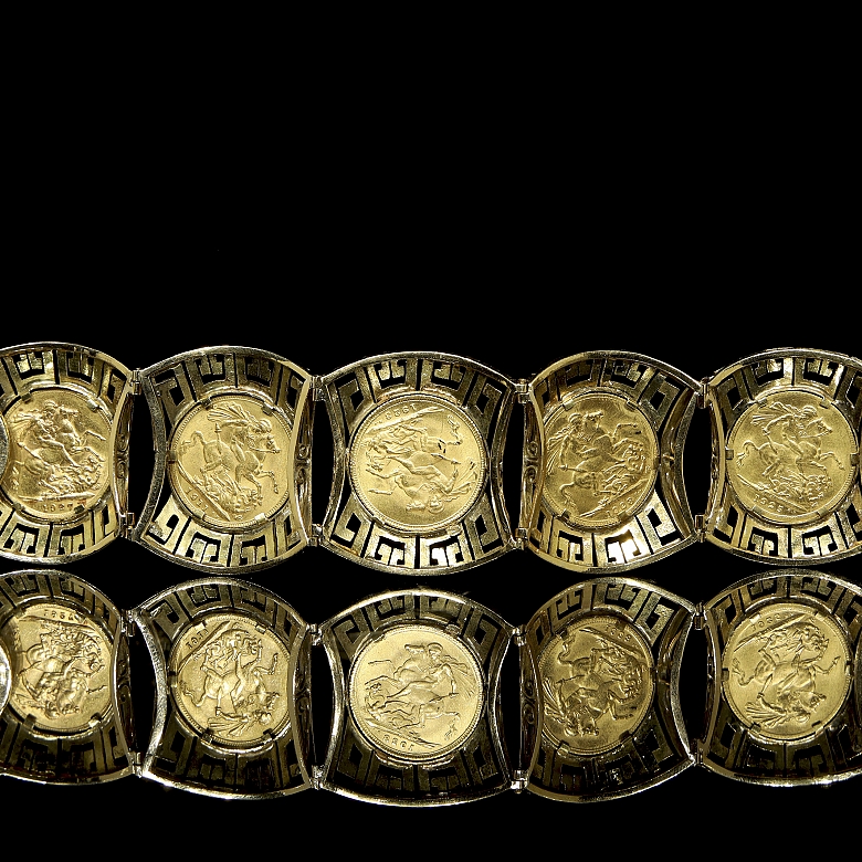 Conjunto de pulsera de oro