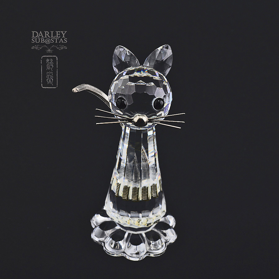 Set of five figures in Swarovski crystal, rabbit, mouse, hedgehog